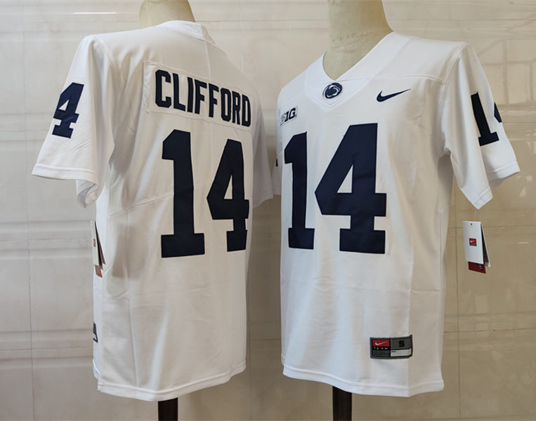 Men's Penn State Nittany Lions #14 Sean Clifford Nike White with Name College Football Jersey