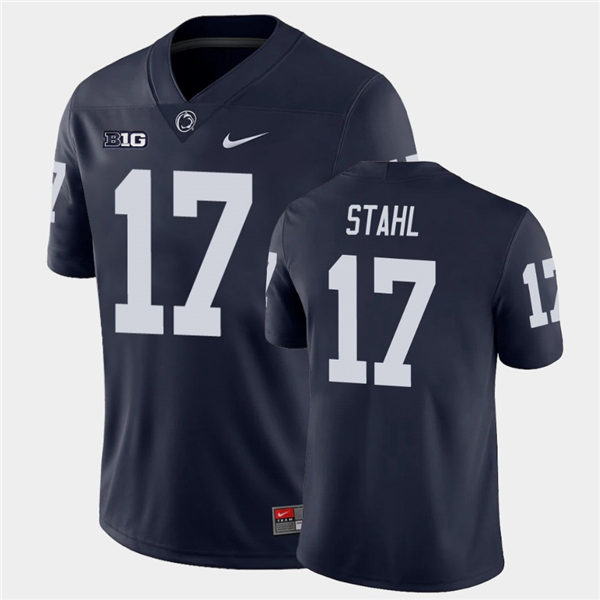 Men's Penn State Nittany Lions #17 Mason Stahl Nike Navy with Name College Football Jersey
