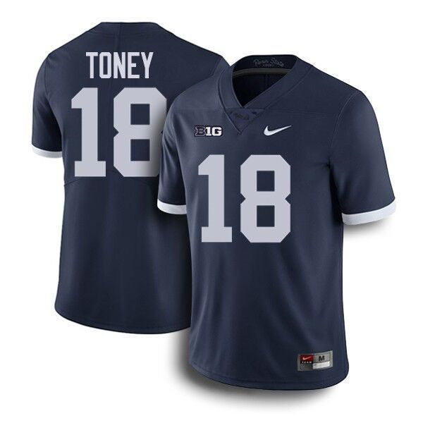 Men's Penn State Nittany Lions #18 Shaka Toney Nike Navy Retro Limited Football Jersey
