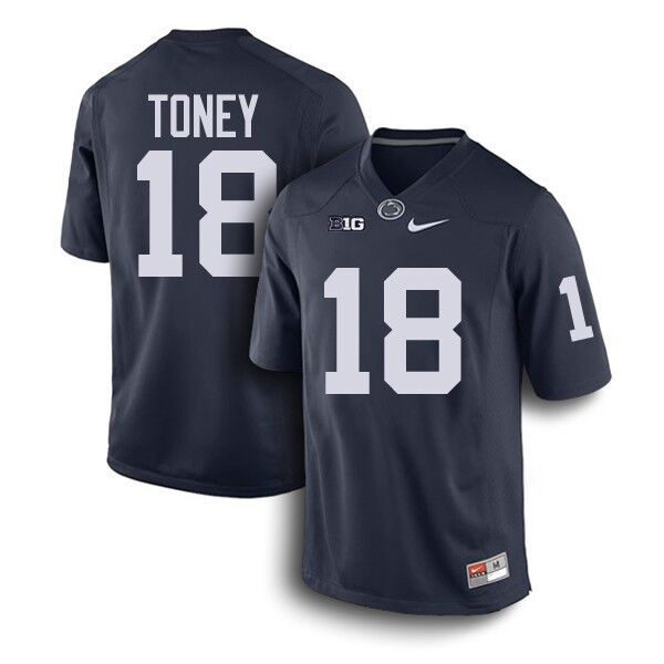 Men's Penn State Nittany Lions #18 Shaka Toney Nike Navy with Name College Football Jersey