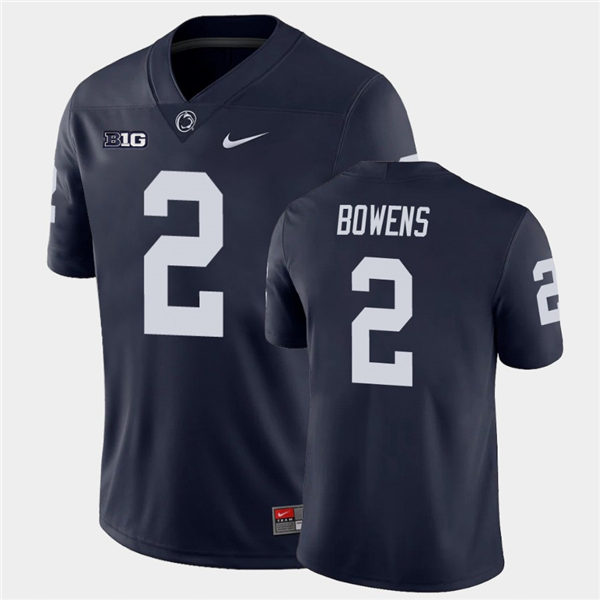 Men's Penn State Nittany Lions #2 Micah Bowens Nike Navy with Name College Football Jersey