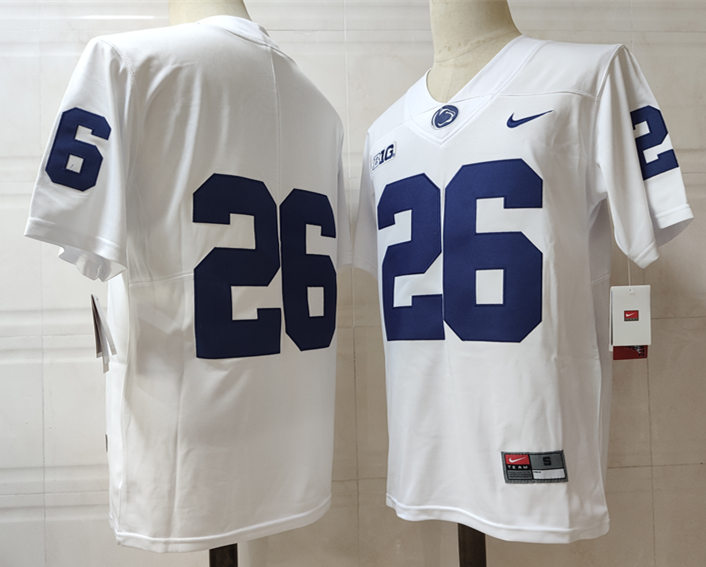 Men's Penn State Nittany Lions #26 Saquon Barkley Nike White College Game Football Jersey