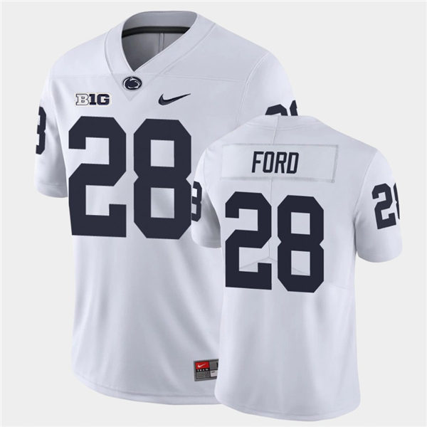 Men's Penn State Nittany Lions #28 Devyn Ford Nike White with Name College Football Jersey