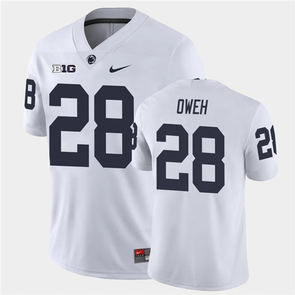 Men's Penn State Nittany Lions #28 Odafe Oweh Nike White with Name College Football Jersey