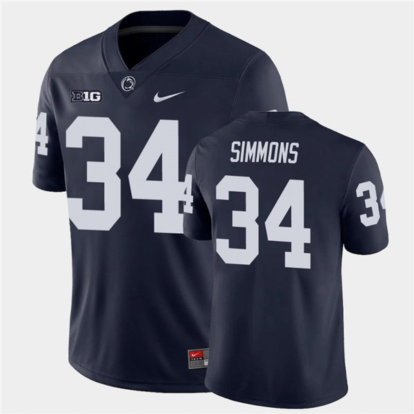 Men's Penn State Nittany Lions #34 Shane Simmons Nike Navy with Name College Football Jersey