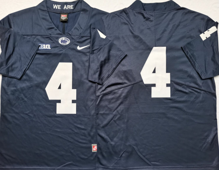 Men's Penn State Nittany Lions #4 Journey Brown Nike Navy College Game Football Jersey