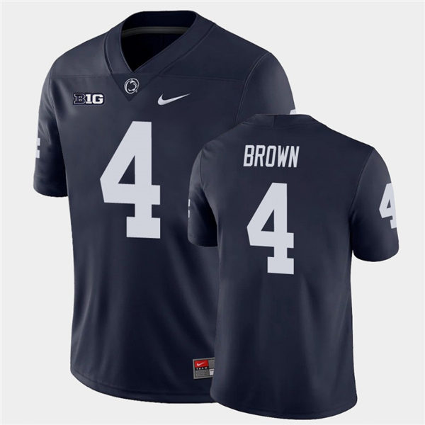 Men's Penn State Nittany Lions #4 Journey Brown Nike Navy with Name College Football Jersey