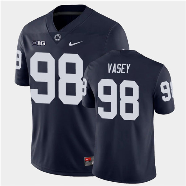 Men's Penn State Nittany Lions #98 Dan Vasey Nike Navy with Name College Football Jersey
