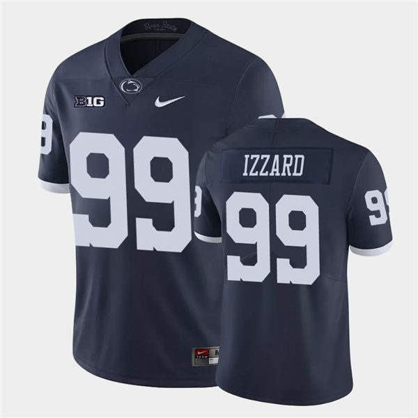 Men's Penn State Nittany Lions #99 Coziah Izzard Nike Navy Retro Limited Football Jersey