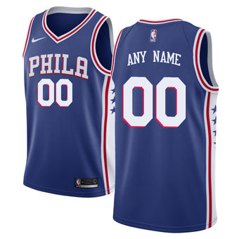 Men's Philadelphia 76ers Blue Custom Jersey