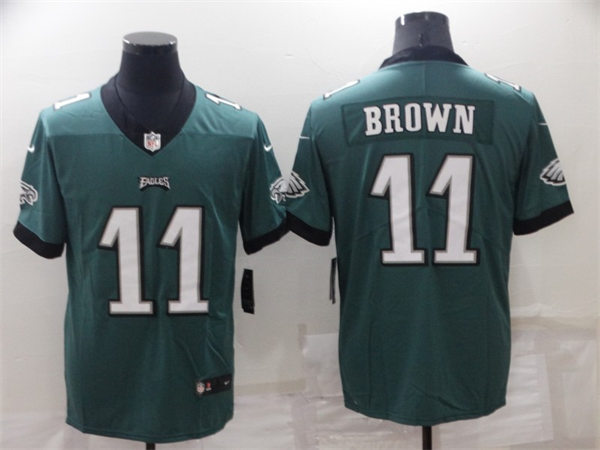 Men's Philadelphia Eagles #11 A.J. Brown Nike Midnight Green Vapor Limited Jersey