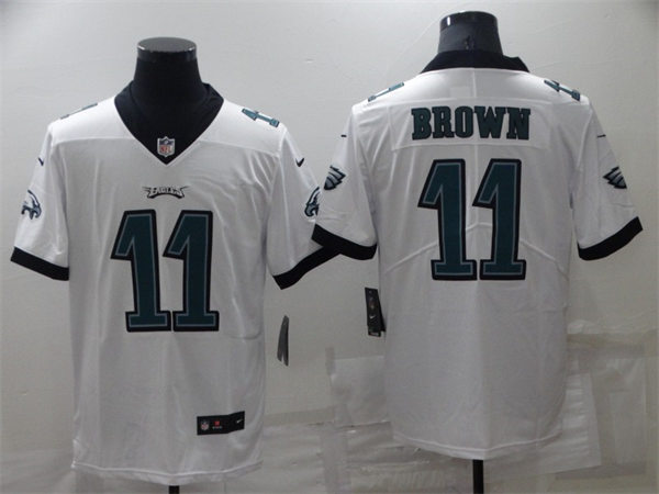Men's Philadelphia Eagles #11 A.J. Brown Nike White Vapor Limited Jersey