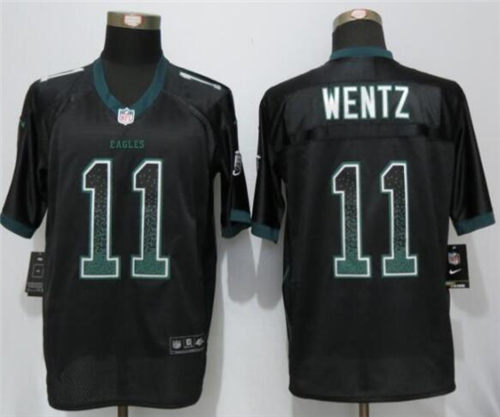Men's Philadelphia Eagles #11 Carson Wentz Black Nike Drift Fashion Jersey