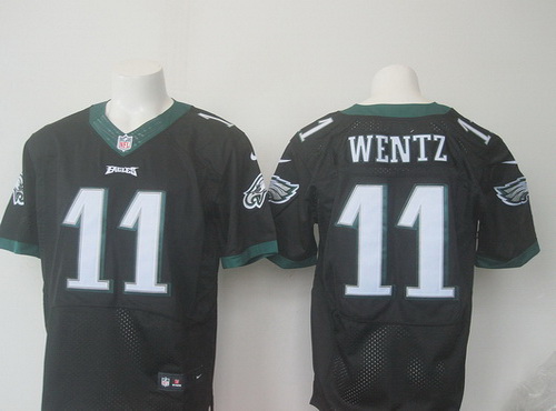 Men's Philadelphia Eagles #11 Carson Wentz Nike Black Elite 2016 Draft Pick Jersey
