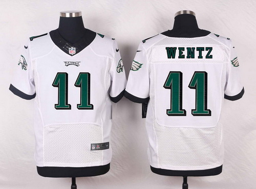 Men's Philadelphia Eagles #11 Carson Wentz Nike White Elite 2016 Draft Pick Jersey