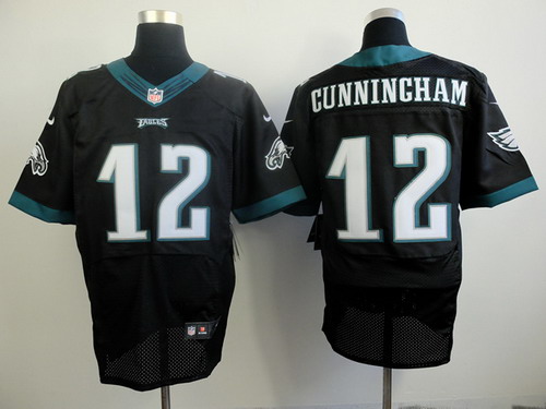 Men's Philadelphia Eagles #12 Randall Cunningham Retired Player Black Nik Elite Jersey
