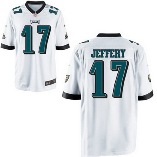 Men's Philadelphia Eagles #17 Alshon Jeffery Nike Road White Elite Jersey