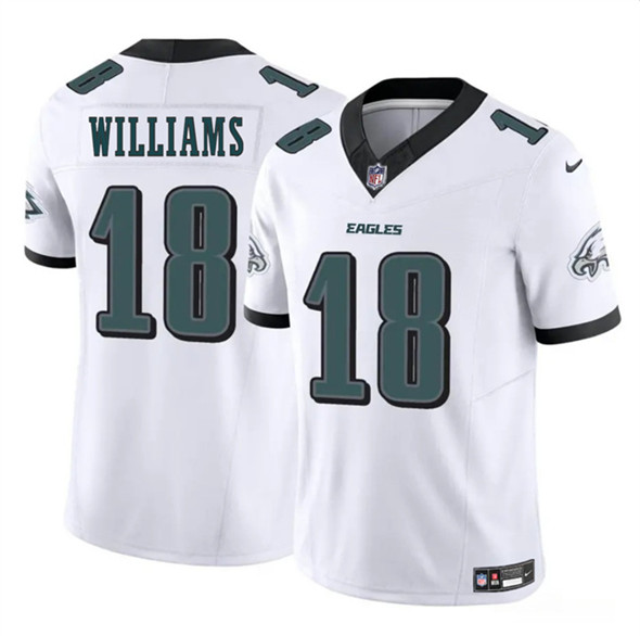 Men's Philadelphia Eagles #18 Avery Williams White 2024 New F.U.S.E. Vapor Untouchable Limited Football Stitched Jersey