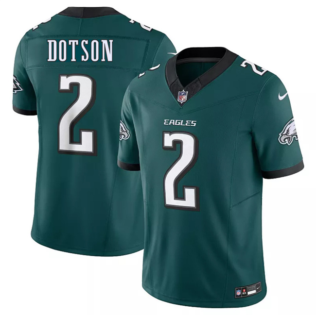 Men's Philadelphia Eagles #2 Jahan Dotson Green 2025 New F.U.S.E. Vapor Untouchable Limited Football Stitched Jersey