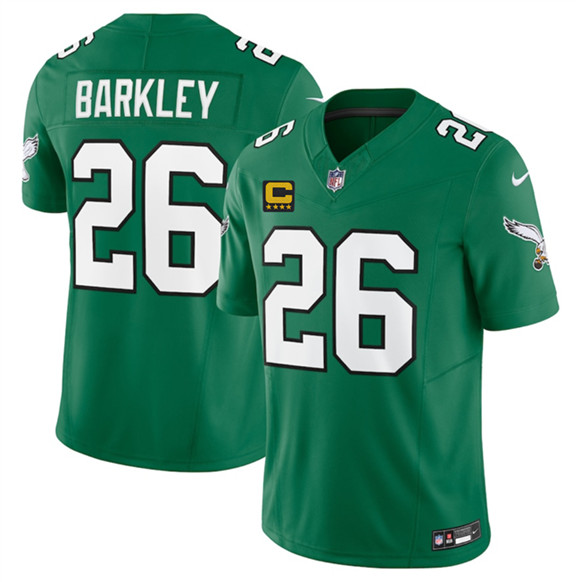 Men's Philadelphia Eagles #26 Saquon Barkley Kelly Green 2025 F.U.S.E. With 4-Star C Patch Vapor Untouchable Limited Throwback Football Stitched Jersey