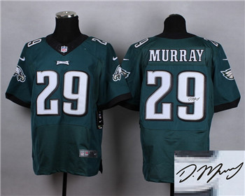 Men's Philadelphia Eagles #29 DeMarco Green Nike Elite Signed Jersey
