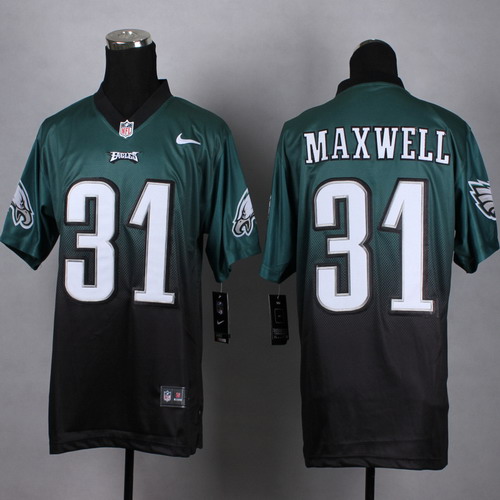 Men's Philadelphia Eagles #31 Byron Maxwell Green Black Nike Fadeaway Elite Jersey