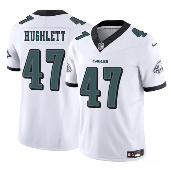 Men's Philadelphia Eagles #47 Charley Hughlett White 2025 New F.U.S.E. Vapor Untouchable Limited Football Stitched Jersey