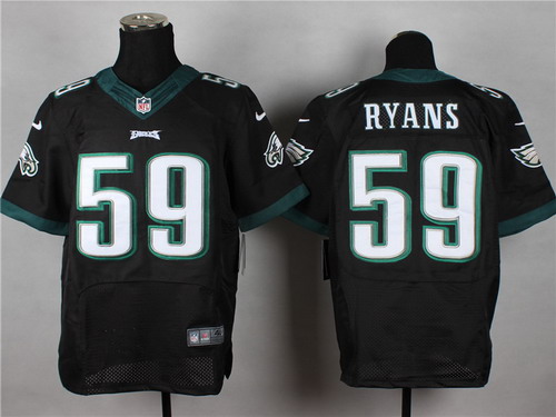 Men's Philadelphia Eagles #59 DeMeco Ryans 2014 Black Nik Elite Jersey