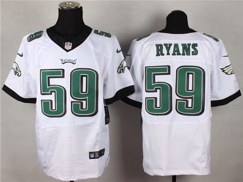Men's Philadelphia Eagles #59 DeMeco Ryans 2014 White Nik Elite Jersey