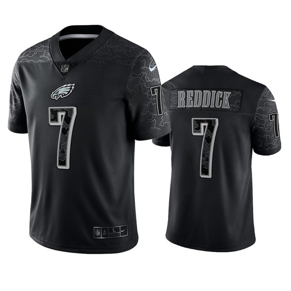Men's Philadelphia Eagles #7 Haason Reddick Black Rflctv Limited Jersey