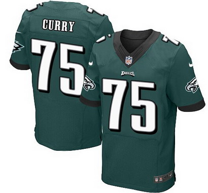 Men's Philadelphia Eagles #75 Vinny Curry Midnight Green Team Color NFL Nike Elite Jersey