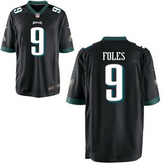 Men's Philadelphia Eagles #9 Nick Foles Alternate Black Nike Elite Jersey