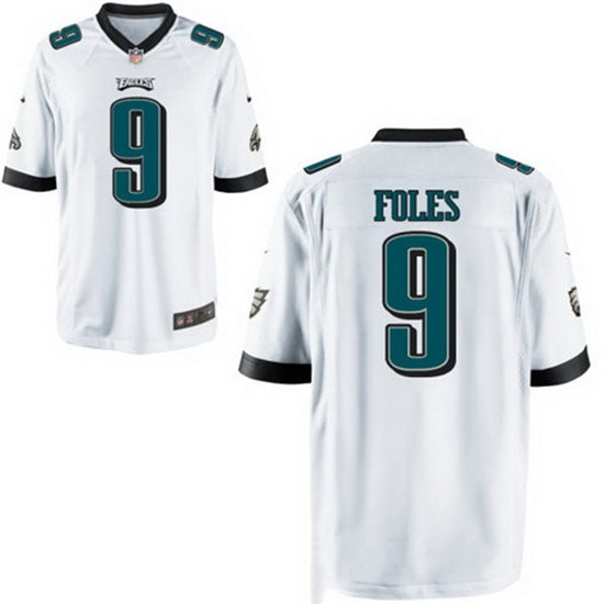 Men's Philadelphia Eagles #9 Nick Foles Nike Road White Elite Jersey