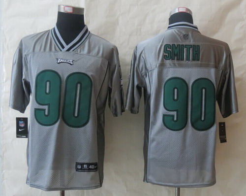 Men's Philadelphia Eagles #90 Marcus Smith 2013 Gray Nik Vapor Elite Jersey
