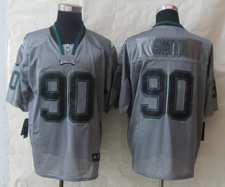 Men's Philadelphia Eagles #90 Marcus Smith Lights Out Gray Nik Elite Jersey