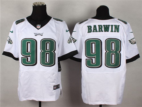 Men's Philadelphia Eagles #98 Connor Barwin 2014 White Nik Elite Jersey