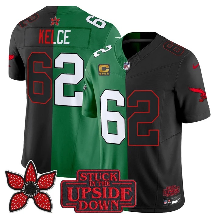 Men's Philadelphia Eagles 'Upside Down Edition' Vapor Limited Jersey - All Stitched Jason Kelce 62
