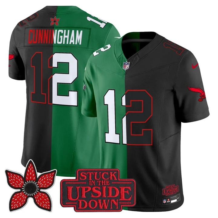 Men's Philadelphia Eagles 'Upside Down Edition' Vapor Limited Jersey - All Stitched Randall Cunningham 12