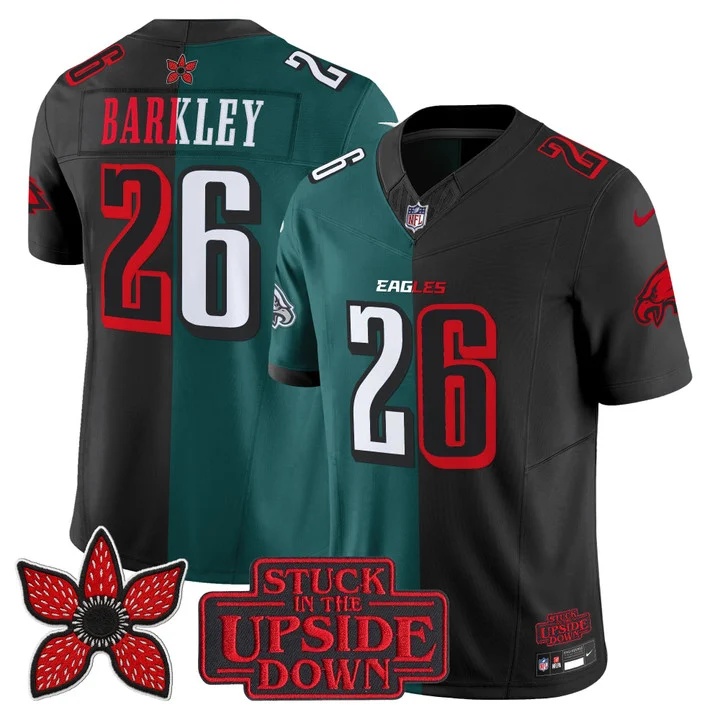 Men's Philadelphia Eagles 'Upside Down Edition' Vapor Limited Jersey - All Stitched Saquon Barkley26