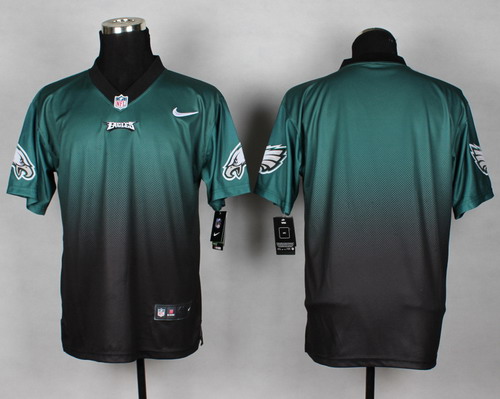 Men's Philadelphia Eagles Blank Dark Green Black Nik Fadeaway Elite Jersey