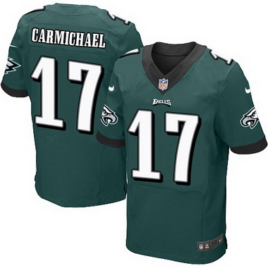 Men's Philadelphia Eagles Retired Player #17 Harold Carmichael Midnight Green Elite Jersey
