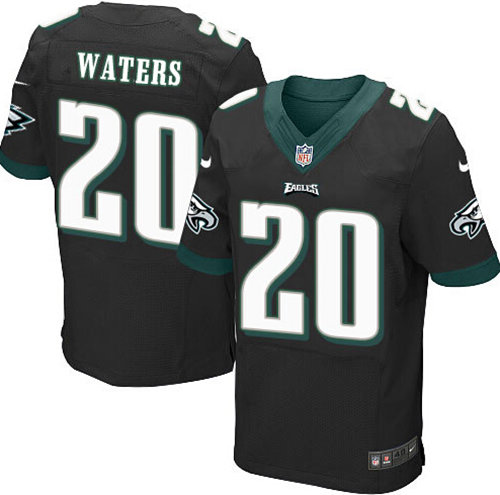 Men's Philadelphia Eagles Retired Player #20 Andre Waters Black Elite Jersey