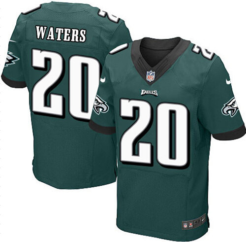 Men's Philadelphia Eagles Retired Player #20 Andre Waters Midnight Green Elite Jersey
