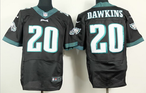 Men's Philadelphia Eagles Retired Player #20 Brian Dawkins Black Nike Elite Jersey