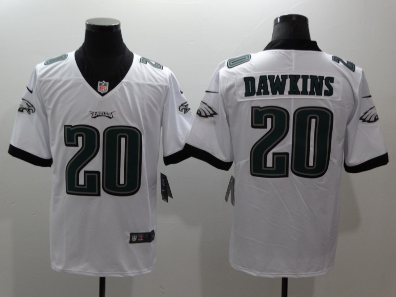 Men's Philadelphia Eagles Retired Player #20 Brian Dawkins Nike White NFL Vapor Limited Jersey