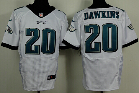 Men's Philadelphia Eagles Retired Player #20 Brian Dawkins White Nike Elite Jersey