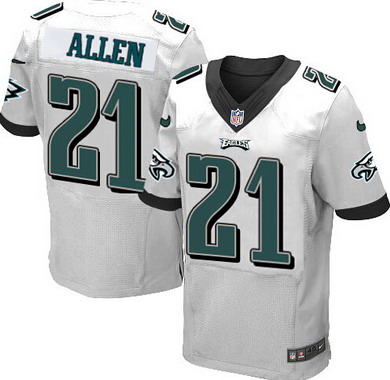 Men's Philadelphia Eagles Retired Player #21 Eric Allen White Elite Jersey