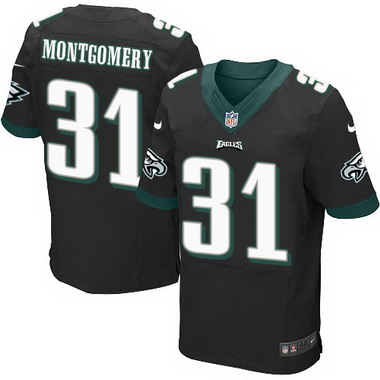 Men's Philadelphia Eagles Retired Player #31 Wilbert Montgomery Black Elite Jersey