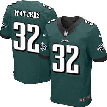 Men's Philadelphia Eagles Retired Player #32 Ricky Watters Midnight Green Nike Elite Jersey