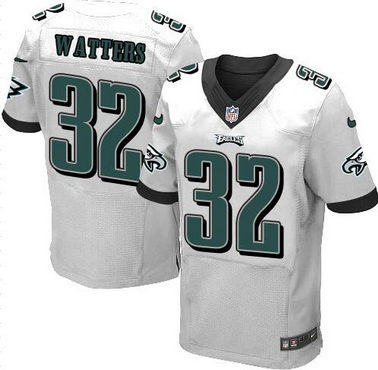 Men's Philadelphia Eagles Retired Player #32 Ricky Watters White NFL Nike Elite Jersey
